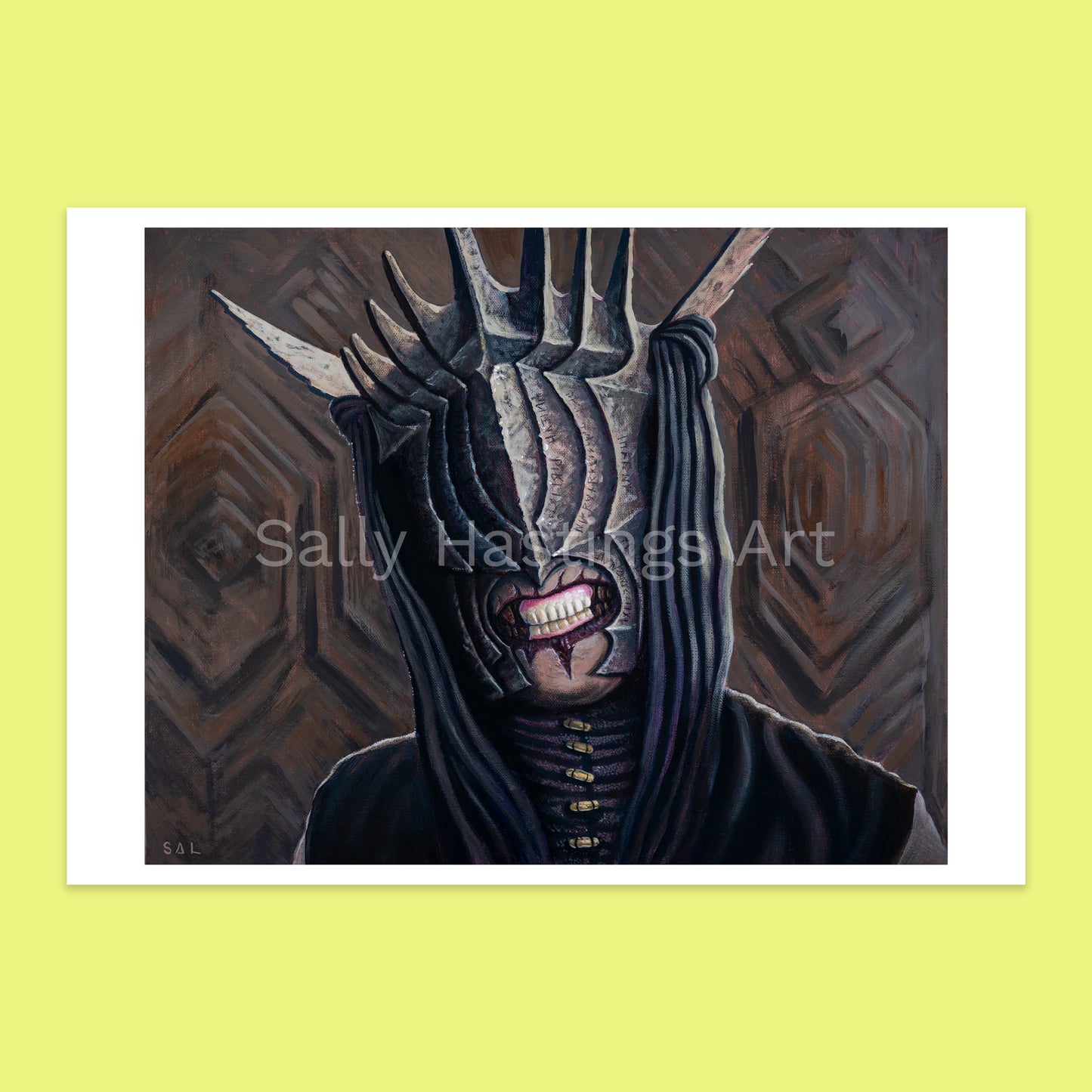 Mouth of Sauron with lolly teeth in Lord of the Rings Ring Pops limited edition pop art print.