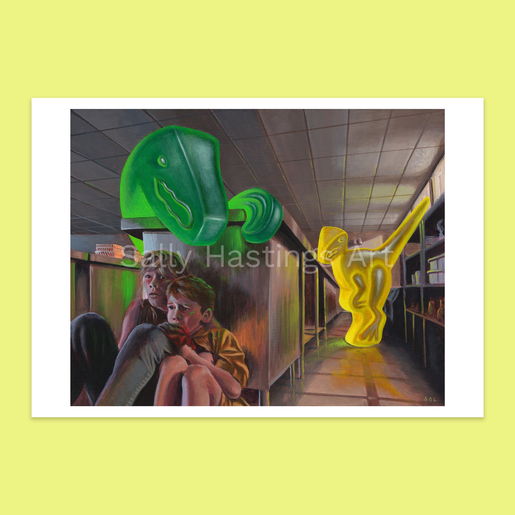 Gummy Dinosaur 'Jurassic Kitchen Raptors' pop art limited edition print
