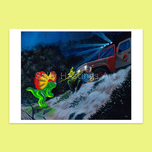 Gummy Dinosaur 'Jurassic No wonder you're extinct' pop art limited edition print