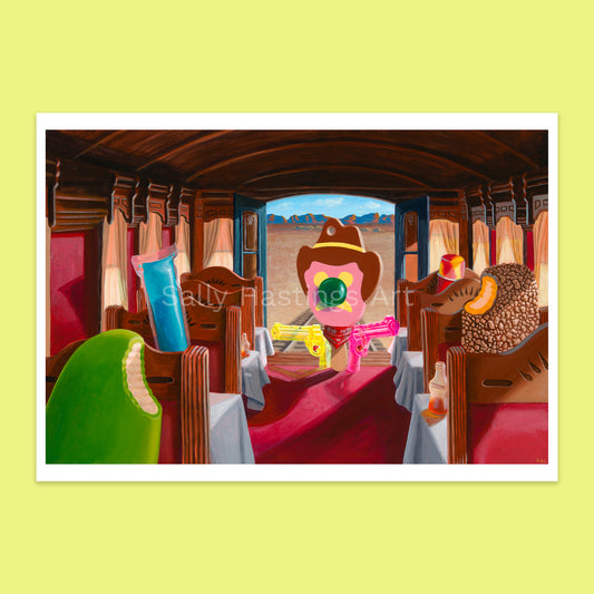 Bubble O Bill 'Train Robbery' pop art limited edition print