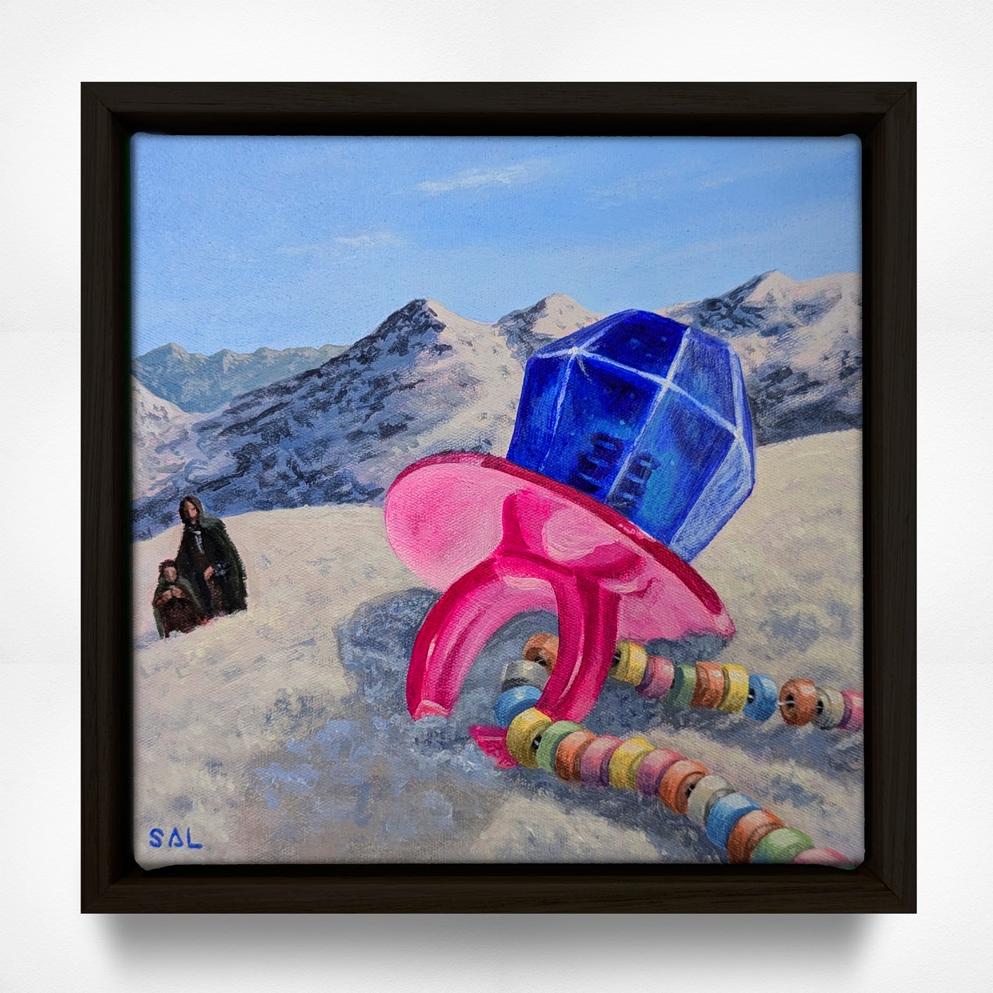 Ring Pop in the snow Mini Original Painting in the Lord of the Rings Ring Pops collection by Sally Hastings