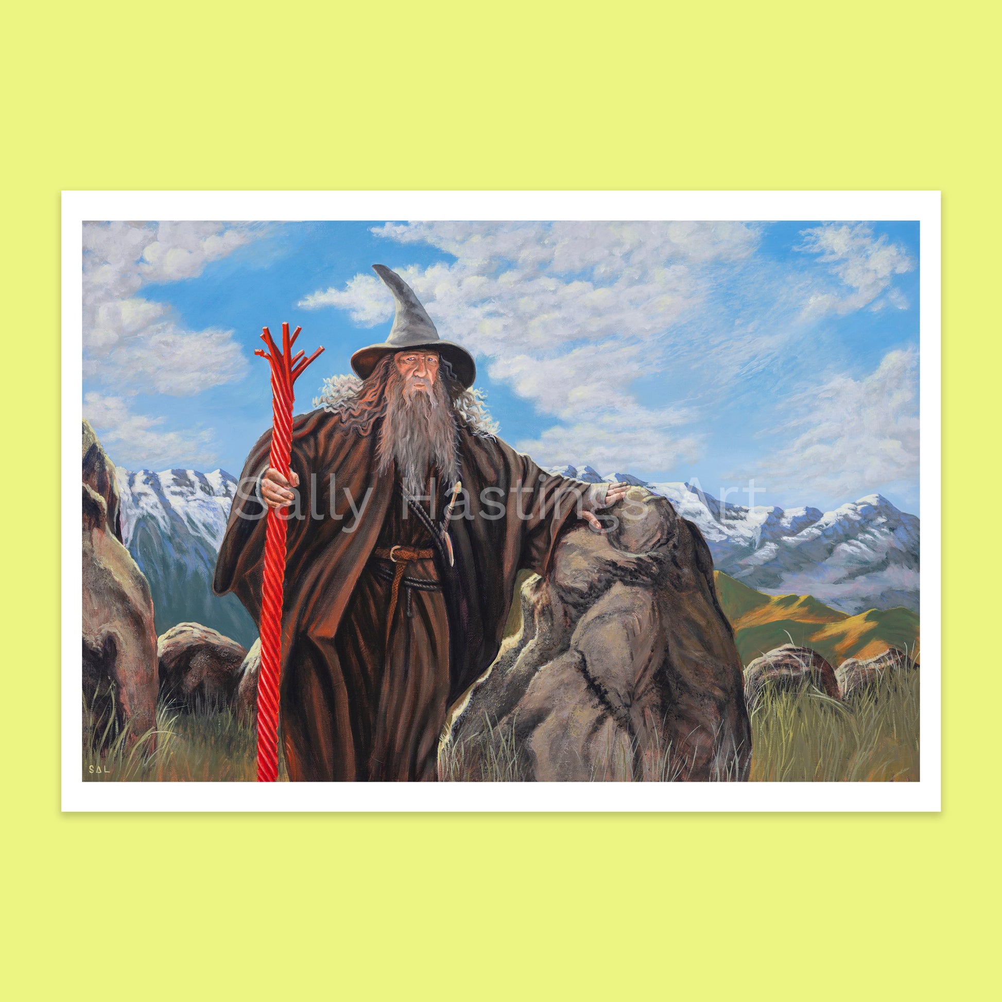 Gandalf with a Twizzler Lord of the Rings Ring Pops limited edition pop art print.

