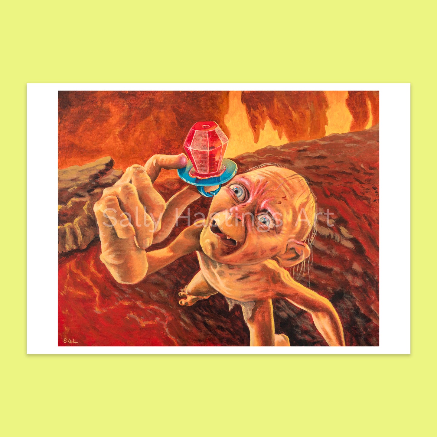 Gollum in Mt Doom Lord of the Rings Ring Pops limited edition pop art print.
