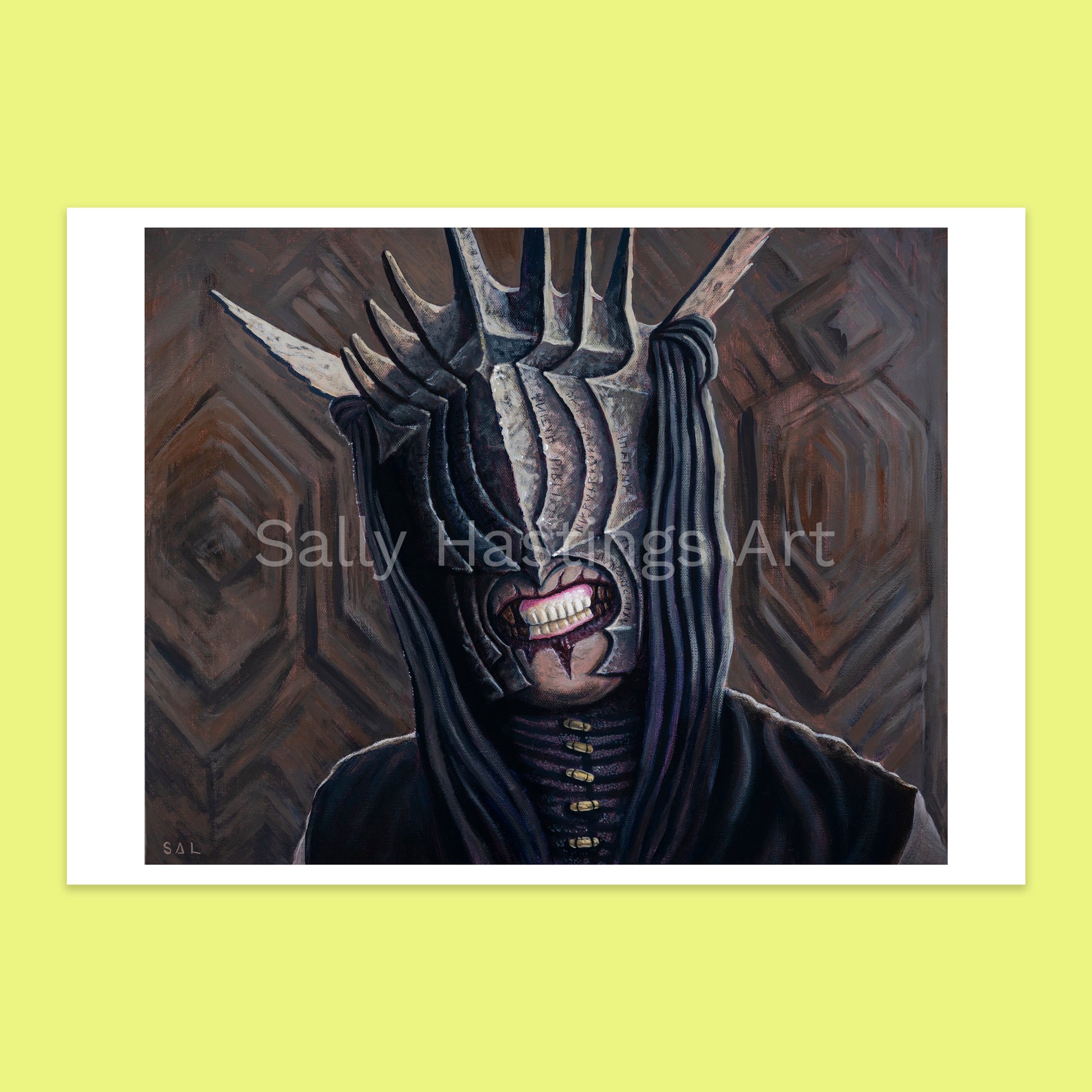 Mouth of Sauron with lolly teeth in Lord of the Rings Ring Pops limited edition pop art print.
