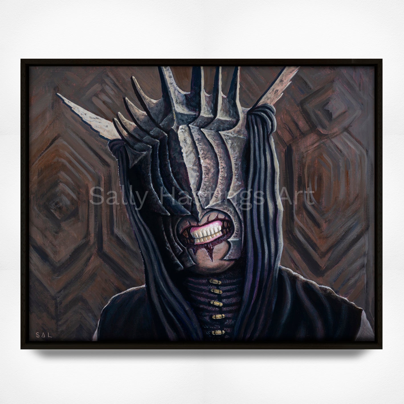 Mouth of Sauron with gummy lolly teeth Original Painting in the Lord of the Rings Ring Pops collection by Sally Hastings