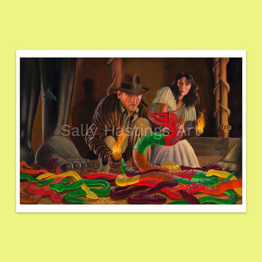 Gummy snakes 'Indiana Jones' pop art limited edition print