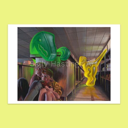 Gummy Dinosaur 'Jurassic Kitchen Raptors' pop art limited edition print
