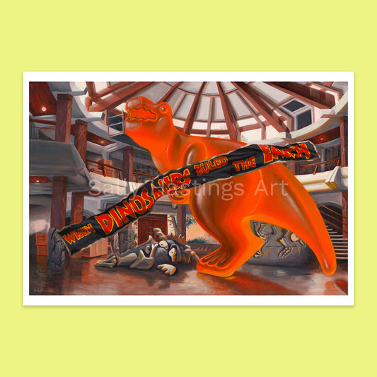 Gummy Dinosaur 'Jurassic When Dinosaurs Ruled The Earth' pop art limited edition print