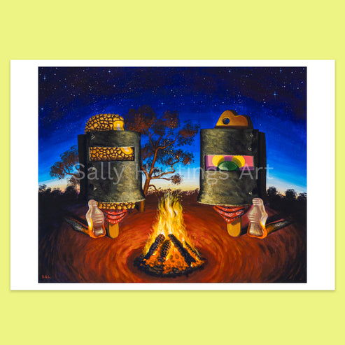 Bush Ranger Poster Drawing Bubble O Bushranger 'Campfire' – limited edition print – Sally Hastings Art