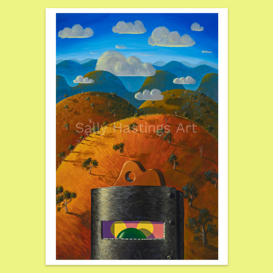 Bubble O Bushranger Ned Kelly 'Hills' pop art limited edition print
